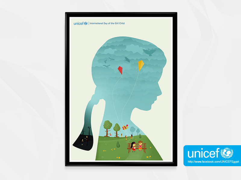 unicef egypt poster, international day of girl child